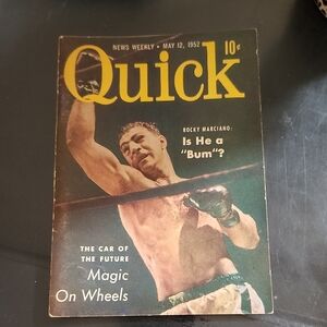VINTAGE QUICK MAGAZINE with ROCK MARCIANO on the COVER -MAY 1952